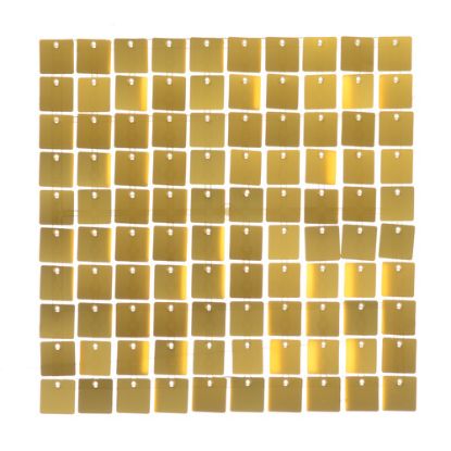 Picture of SEQUIN WALL PANEL 30cm X 30cm SQUARE SEQUINS ACRYLIC BACKED NEW GOLD