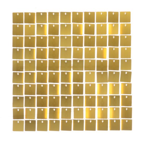 Picture of SEQUIN WALL PANEL 30cm X 30cm SQUARE SEQUINS ACRYLIC BACKED NEW GOLD