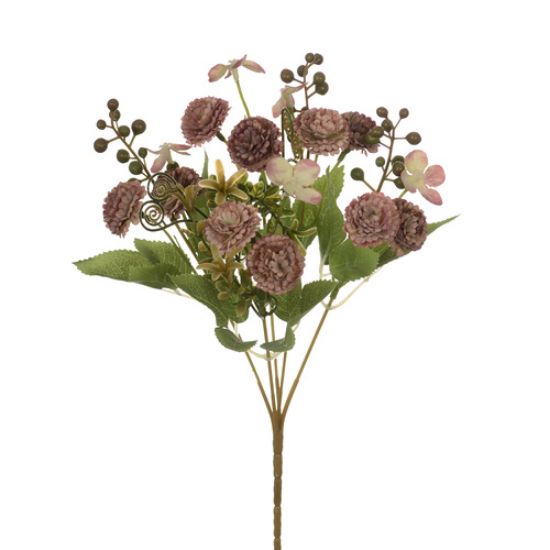 Picture of 32cm CHRYSANTHEMUM HYDRANGEA AND BERRY BUSH VINTAGE PINK (MAUVE)