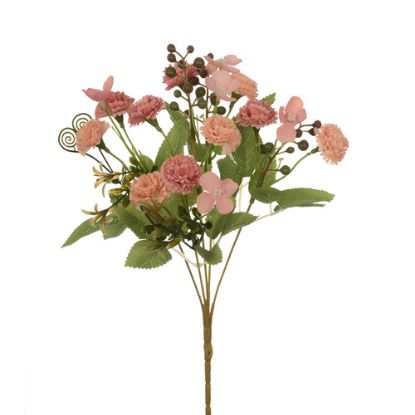 Picture of 32cm CHRYSANTHEMUM HYDRANGEA AND BERRY BUSH PEACH/PINK