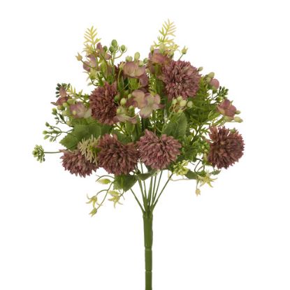 Picture of 34cm CHRYSANTHEMUM HYDRANGEA AND BERRY BUSH VINTAGE PINK (MAUVE)