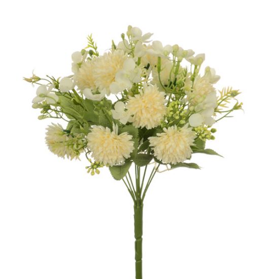 Picture of 34cm CHRYSANTHEMUM HYDRANGEA AND BERRY BUSH IVORY