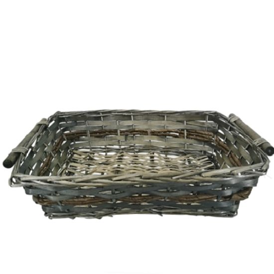 Picture of 51cm LARGE STRONG RECTANGULAR HAMPER BASKET - GREY