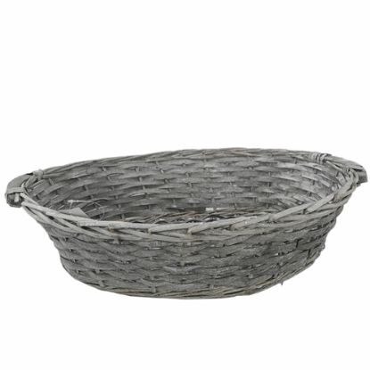 Picture of 50cm LARGE STRONG OVAL HAMPER BASKET - GREY