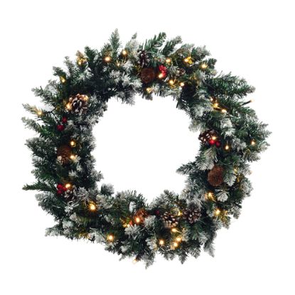 Picture of 50cm CHRISTMAS WREATH WITH 40 LED LIGHTS