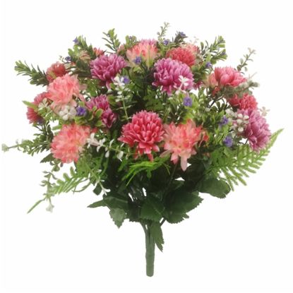 Picture of 46cm LARGE SPIKY CHRYSANTHEMUM BUSH PINK/CERISE/WINE