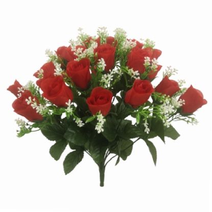 Picture of 44cm ROSEBUD BUSH (24 HEADS) RED