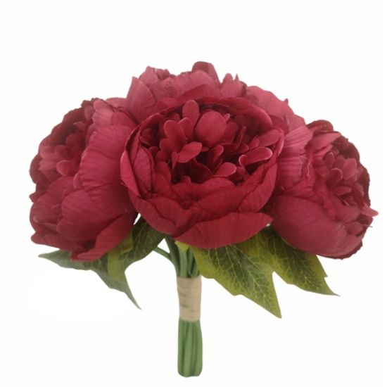 Picture of 28cm PEONY BUNDLE RICH RED