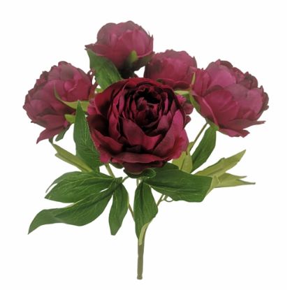 Picture of 46cm LARGE PEONY BUSH BURGUNDY