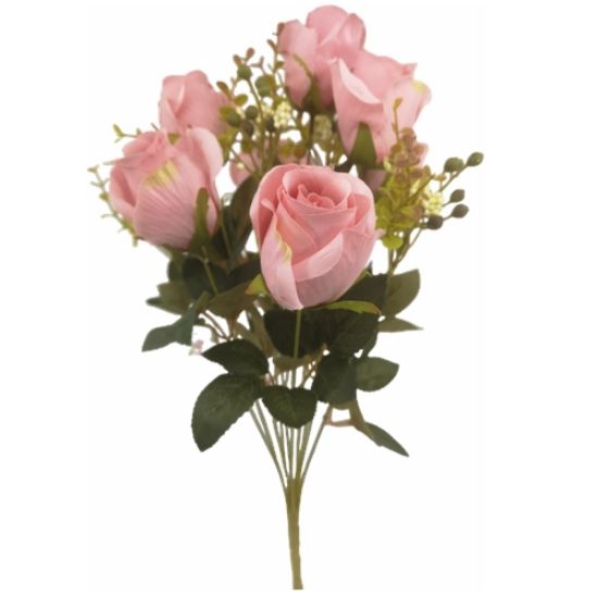 Picture of 51cm LARGE ROSEBUD AND EUCALYPTUS BUSH MAUVE