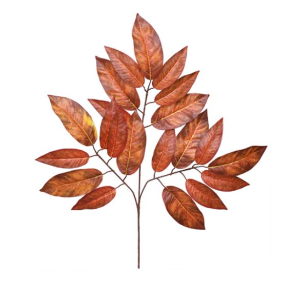 Picture of 70cm LARGE LEAF SPRAY (21 LEAVES) ORANGE/BROWN X 12pcs