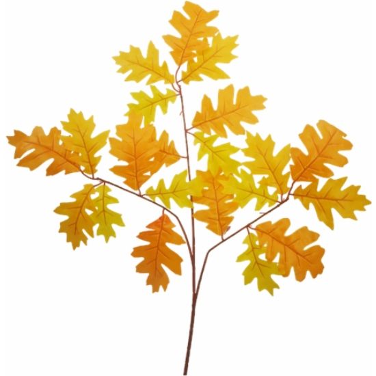 Picture of 63cm AUTUMN OAK LEAF SPRAY (21 LEAVES) YELLOW/ORANGE X 6pcs