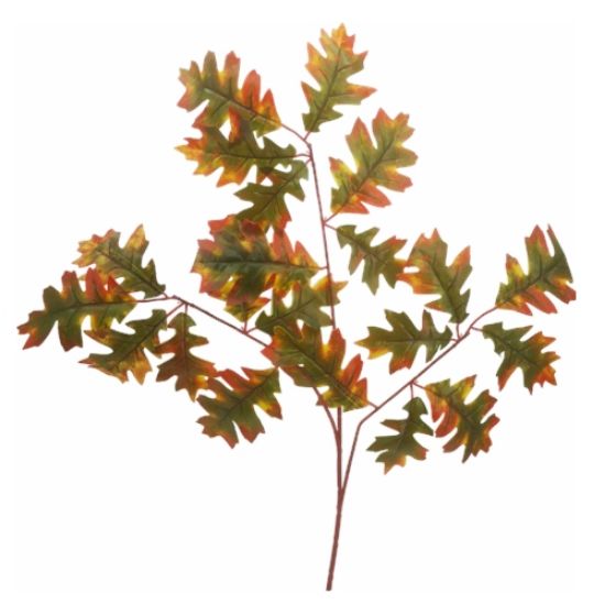 Picture of 63cm AUTUMN OAK LEAF SPRAY (21 LEAVES) GREEN/YELLOW/ORANGE X 6pcs