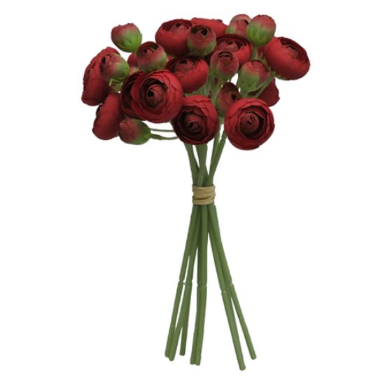 Picture of 30cm MINI RANUNCULUS BUNDLE DARK RED