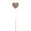 Picture of 25cm WOODEN HEART PICK WITH BUTTON ON WOODEN STICK PINK X 6pcs